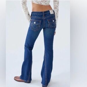 True Religion Twisted Seam Flare Blue Jeans   Size 29”